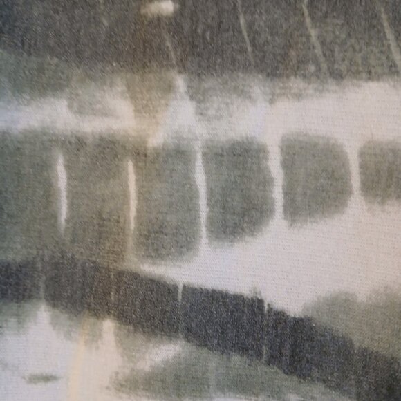 Nwt Cowl Neck Tie Dye T-shirt PL Army green white Long Sleeve Soft TerryKnit Top - Picture 4 of 8